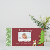 最初のクリスマスツリーの写真カード シーズンカード (スタンド正面)