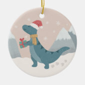 最初のクリスマス恐竜 セラミックオーナメント (正面)