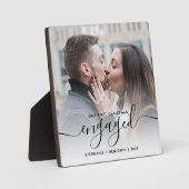 最初のクリスマス　婚約記念　ブラックスクリプト フォトプラーク (正面)