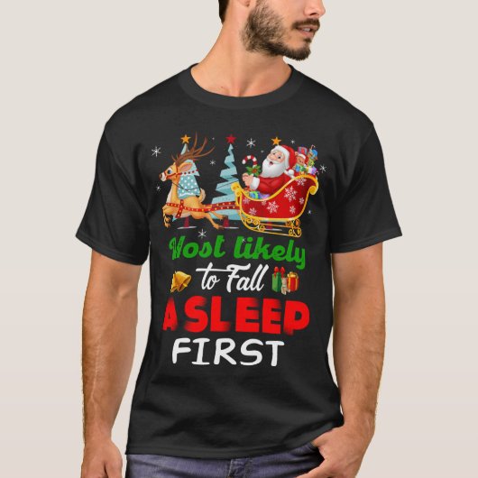 最初のクリスマスSで秋眠るおもしろい可能性が最も高い Tシャツ (正面)