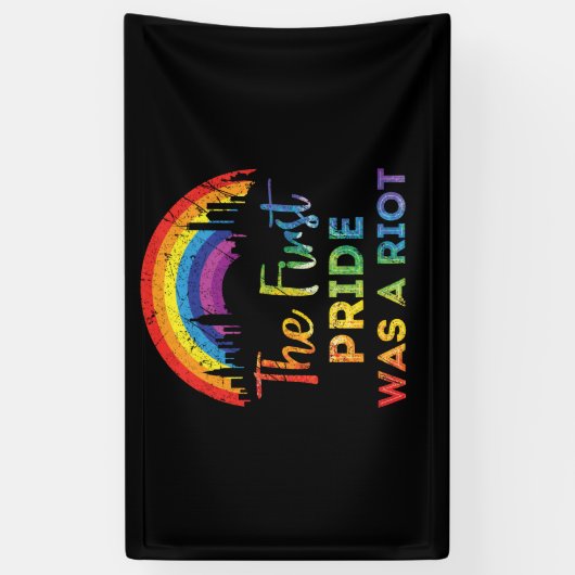 最初のゲイプライドは暴動LGBT 横断幕 (縦)