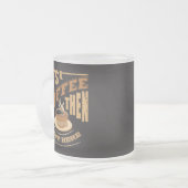 最初のコおもしろいーヒーをパーソナライズ フロストグラスマグカップ (正面左)