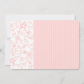 最初のコミュニオンピンクフローラと写真 招待状 (裏面)