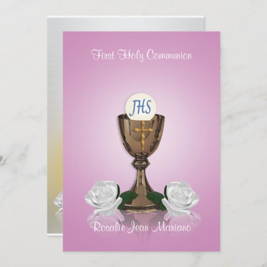 最初のコミュニティへの招待ピンク 招待状 (正面/裏面)