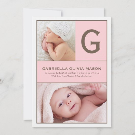 最初のコラージュ|のピンク 案内状 (正面)