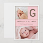 最初のコラージュ|のピンク 案内状 (正面/裏面)