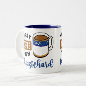 最初のコーヒーとハープシコード音楽の恋人 ツートーンマグカップ (正面左)