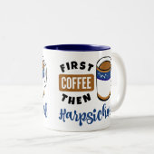 最初のコーヒーとハープシコード音楽の恋人 ツートーンマグカップ (正面右)