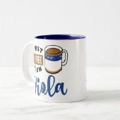 最初のコーヒーとヴィオラ音楽愛好家 ツートーンマグカップ (正面左)