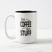 最初のコーヒーと物 ツートーンマグカップ (左)