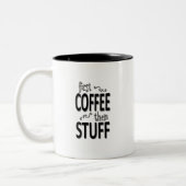 最初のコーヒーと物 ツートーンマグカップ (左)