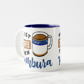 最初のコーヒーとTambura音楽愛好家 ツートーンマグカップ (正面左)