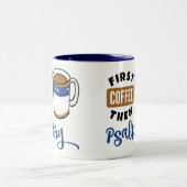 最初のコーヒーの後に詩的な音楽の恋人 ツートーンマグカップ (中央)