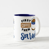 最初のコーヒーの後のサロデ音楽愛好家 ツートーンマグカップ (正面右)