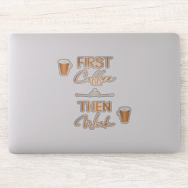 最初のコーヒーの次に作業おもしろいタイポグラフィ引用文 シール