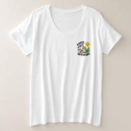 最初のコーヒーアドベンチャー – かわいい予測できなおもしろいカエル プラスサイズTシャツ