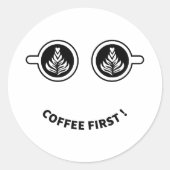 最初のコーヒー ラウンドシール (正面)