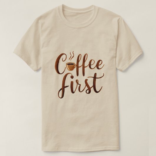 最初のコーヒー Tシャツ (デザイン正面)