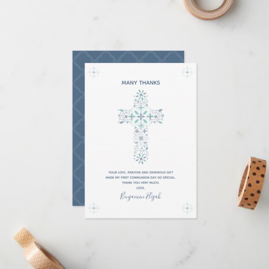 最初のサンキューカード注パーソナライズされた記 ノートカード (正面/裏面インサイチュ)