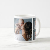 最初のシンプル母日ギフト3つの写真コラージュ コーヒーマグカップ (正面右)