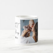 最初のシンプル母日ギフト3つの写真コラージュ コーヒーマグカップ (中央)