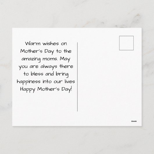 最初のシンプル母日ギフト3つの写真コラージュ シーズンポストカード (裏面)