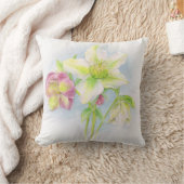 最初のシンボルや象徴の春ヘルボア水彩枕 クッション (ブランケット)