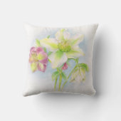 最初のシンボルや象徴の春ヘルボア水彩枕 クッション (裏面)