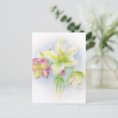 最初のシンボルや象徴の春hellebores水色 ポストカード (スタンド正面)