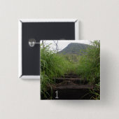 最初のステップ招待状はココククレーターをハイカー 缶バッジ (正面&裏面)