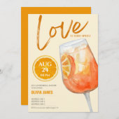 最初のスパリッツカクテル ブライダルシャワーパーティーのお誘い 招待状 (正面/裏面)