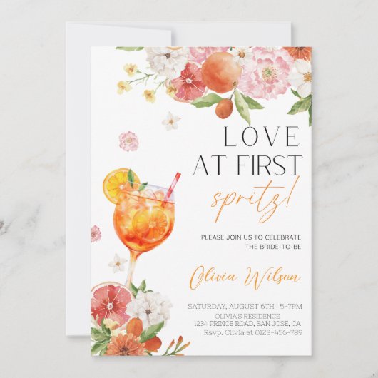 「最初のスピリッツを愛せよ!」 ブライダルシャワーパーティー 招待状 (正面)