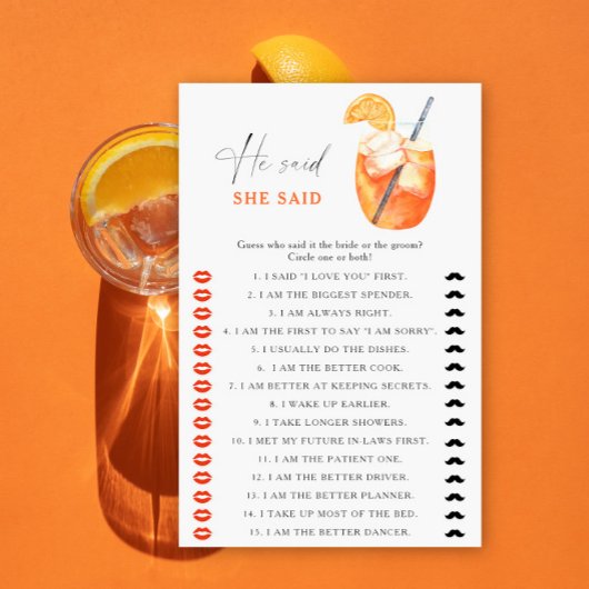 最初のスピリッツブライダルシャワー彼は彼女はゲームを言った