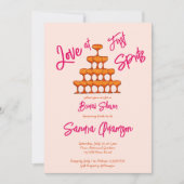 最初のスピリッツ塔のスケッチのレトロピンク 招待状 (正面)