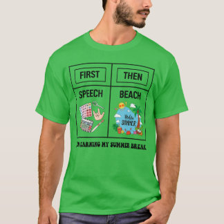 最初のスピーチの後のビーチおもしろいスピーチセラピーの概要 Tシャツ