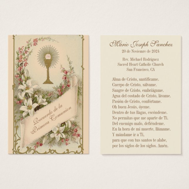 最初のスペインの聖餐式 (正面&裏面)