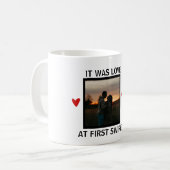 最初のスワイプで愛オンライン夫婦のバレンタインデー コーヒーマグカップ (正面左)