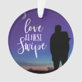 最初のスワイプのオンラインデートすることメモリクリスマス オーナメント (正面)