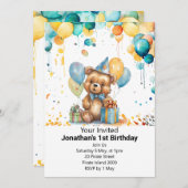 最初のテディベアーピクニック 招待状 (正面/裏面)