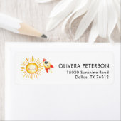 最初のトリップのまわりにサン差出人住所ラベル ラベル (インサイチュ)