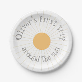 最初のトリップのまわりにザ・サン誕生日ボホ ペーパープレート