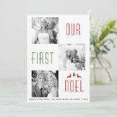 最初のノエル初めてのクリスマス鹿の写真カード 招待状 (スタンド正面)