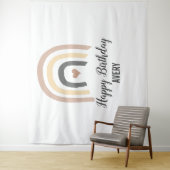 最初のハッピーバースデー 名前 現代 レインボーベイビー タペストリー (インサイチュ)
