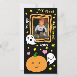 最初のハロウィンかわいいカスタムのフォトカード シーズンカード