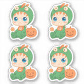 最初のハロウィーンかわいいベビードラゴンの衣装セット4のセット シール (正面)