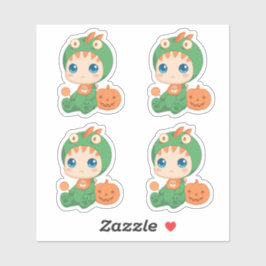 最初のハロウィーンかわいいベビードラゴンの衣装セット4のセット シール