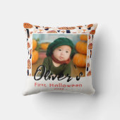 最初のハロウィーンオレンジのキノコ秋写真 クッション (裏面)