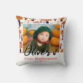 最初のハロウィーンオレンジのキノコ秋写真 クッション (正面)