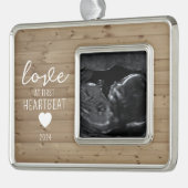 最初のハートビートでLOVE超音波 シルバープレートフレームオーナメント (左)