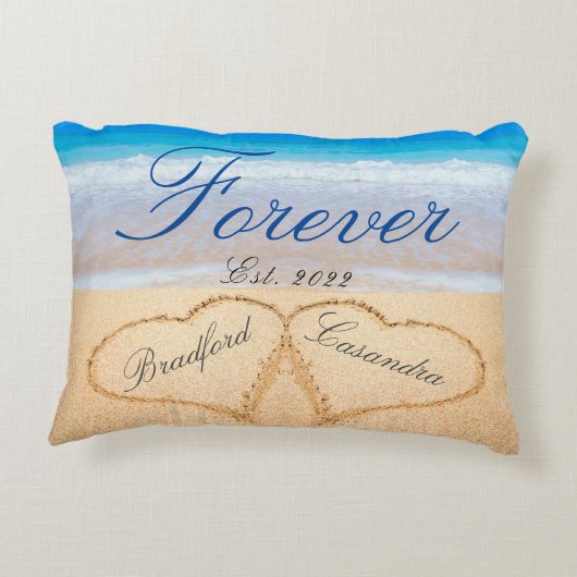 最初のバレンタインデー / 年の記念品 アクセントクッション (裏面)